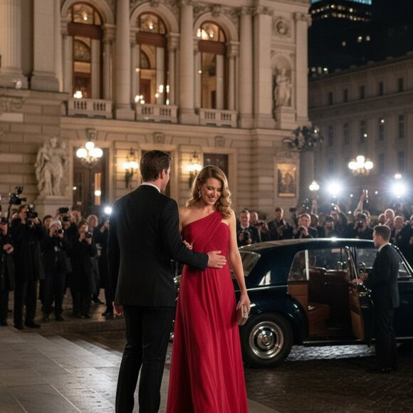 👗 Alex Evenings One-Shoulder Gown 💕 Coral Red – Size 14 - Picture 13 of 13
